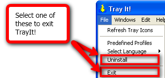 Minimisez les programmes dans la barre d'état système avec TrayIt! bac de sortie