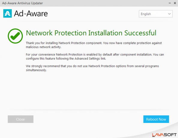 16 Ad-Aware Pro Security - Installation de la protection réseau - réussie