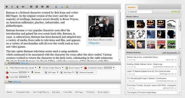 5 outils Web pour tout navigateur que chaque écrivain devrait utiliser Zemanta avec l'éditeur