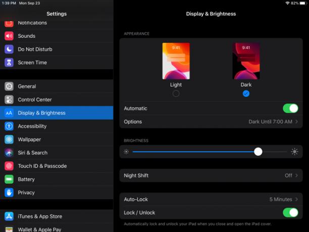 iPadOS Mode sombre planifié