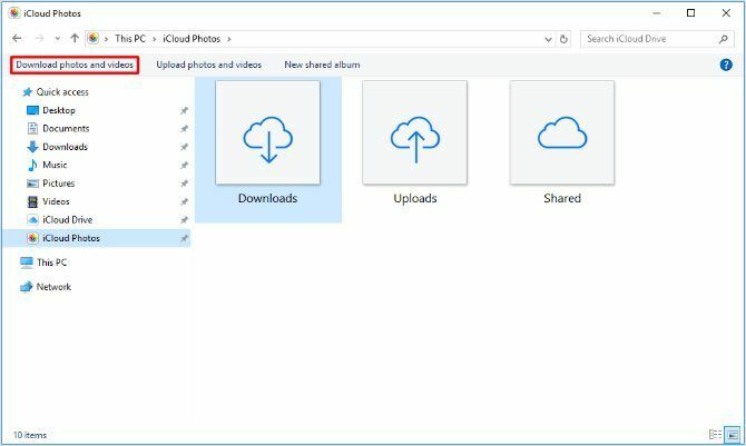 Télécharger l'option de photos et de vidéos dans iCloud pour Windows