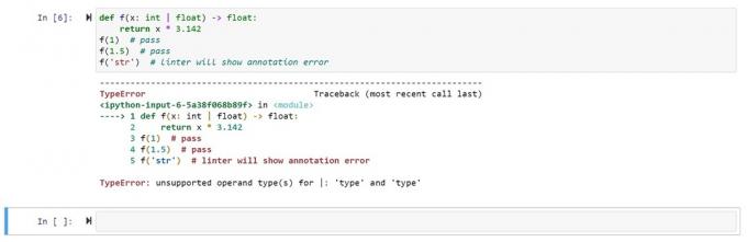 Erreur d'annotation en Python