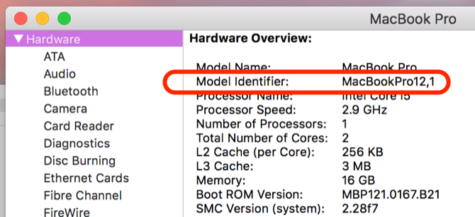 Impossible de créer un installateur Windows sur votre Mac? 4 Conseils de dépannage identifiant de modèle mac