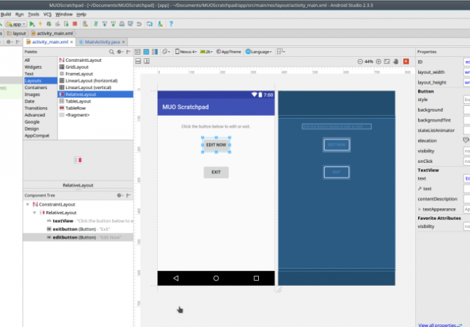 android créer une application androidstudio layouteditor