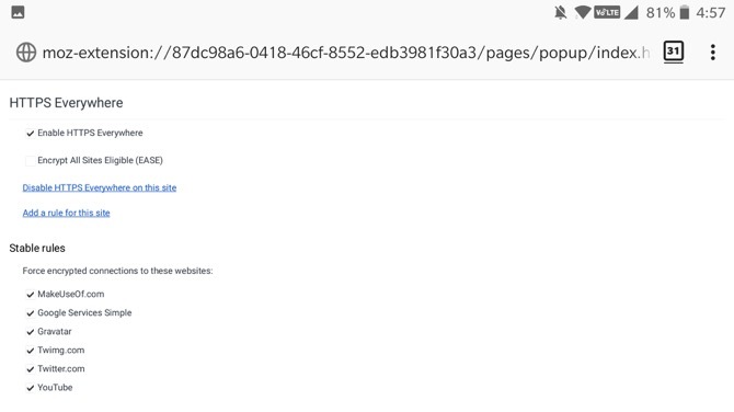 HTTPS Partout Firefox Android