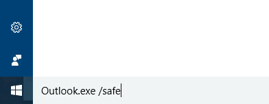 Lancement d'Outlook en mode sans échec sur Windows 10