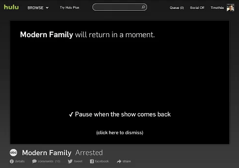 pas d'annonces hulu