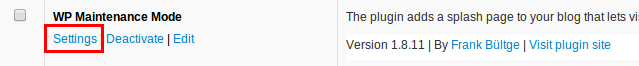 WP-Maintenance-Mode-Paramètres