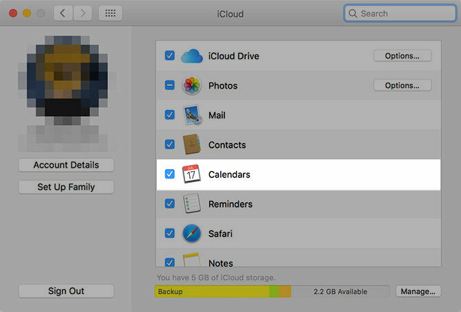 Calendrier macros icloud