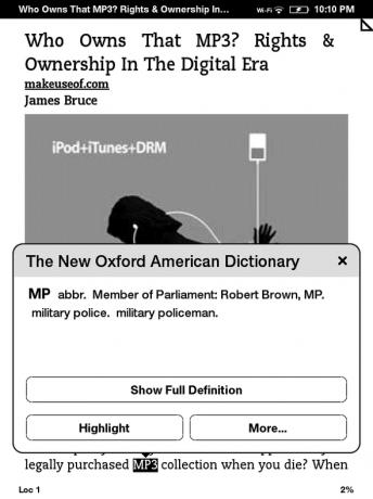 Fonctionnalités Kindle cachées que vous devez savoir sur Highlight Dictionary MP3