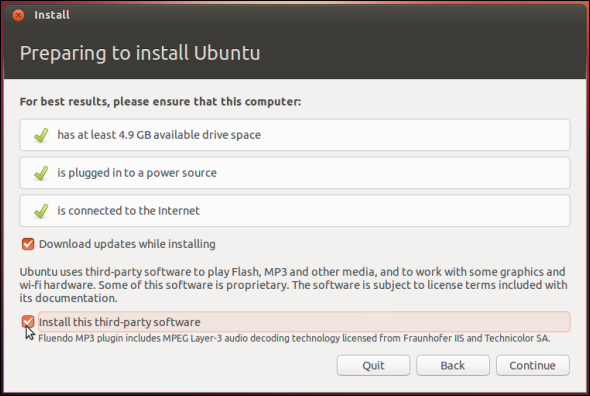 Faire de Linux un véritable remplacement de Windows installer un logiciel tiers lors de l'installation d'ubuntu