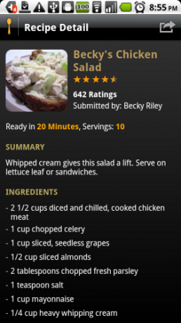 application de recette android