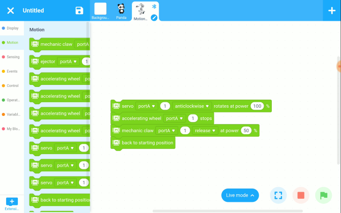 Utilisez Scratch pour programmer le kit Motionblock