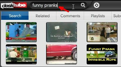 Rechercher des vidéos YouTube à partir d'un bureau avec Desktube TV desk4