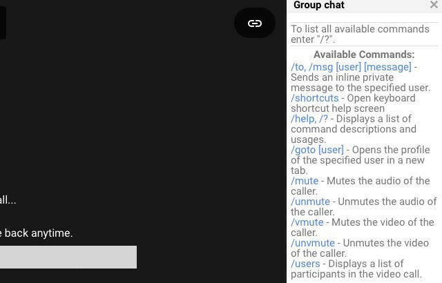 Hangouts-chat-commandes