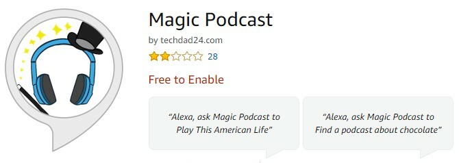 Podcast magique pour les podcasts d'écho d'Amazon