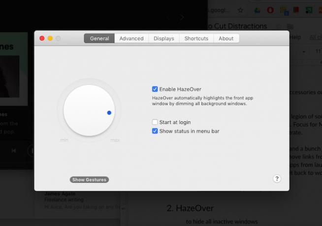 HazeOver, une application macOS qui vous aide à vous concentrer