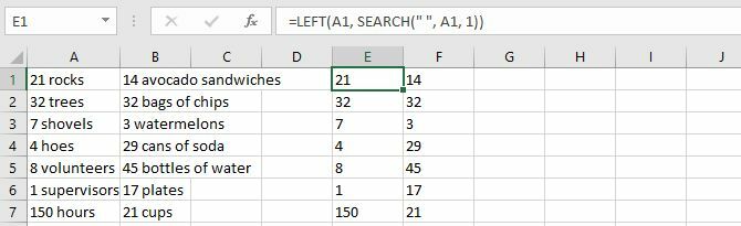 Combinez les fonctions GAUCHE et RECHERCHE pour séparer le texte et les nombres dans Excel.