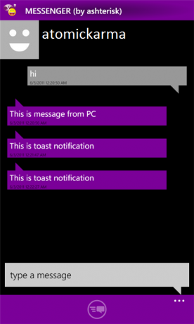 messagerie instantanée de téléphone de Windows