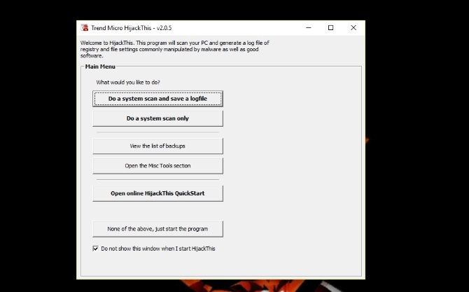 Obtenez Geeky et réparez votre PC avec HijackThis Hijack This Screenshot 1