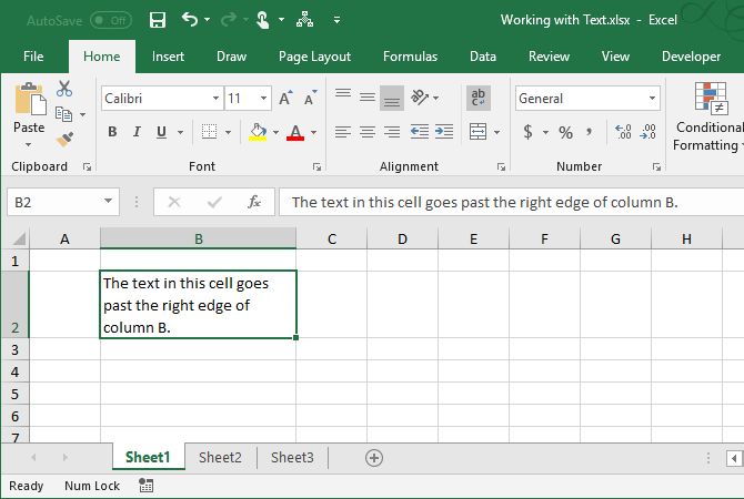 excel text functions - Texte enveloppé automatiquement dans une cellule