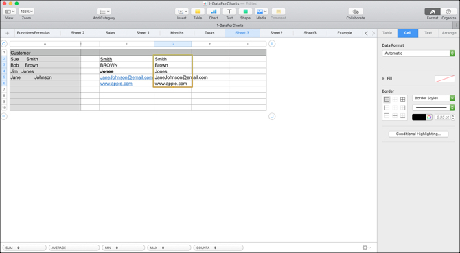 Faites glisser pour copier des formules en nombres