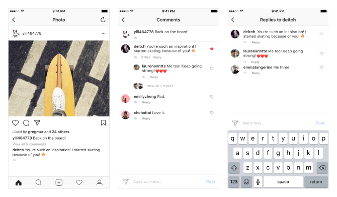 Instagram ajoute enfin des commentaires filetés Instagram commentaires filetés