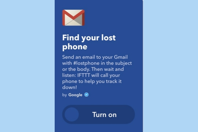 ifttt gmail trouver un téléphone perdu