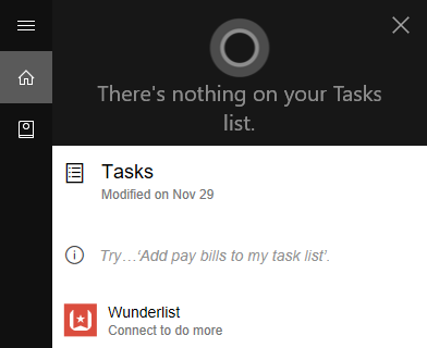 Cortana tâches wunderlist