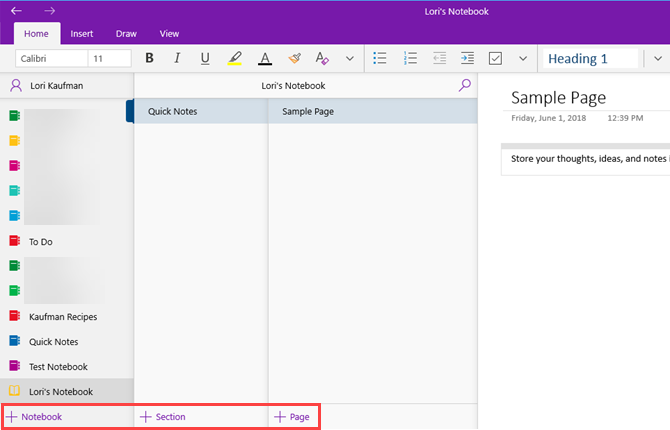 Organisation OneNote