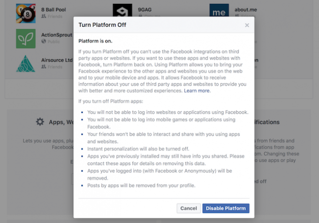 Le guide complet de la confidentialité de Facebook plate-forme d'application de confidentialité facbeook