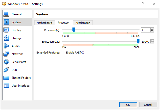 processeurs de machine virtuelle windows 7