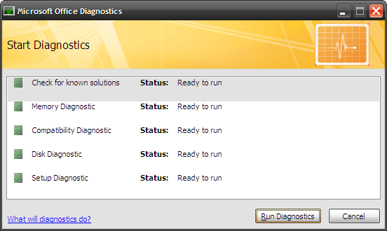 Comment résoudre les problèmes de Microsoft Office avec MS Office Diagnostics 3 exécuter le diagnostic