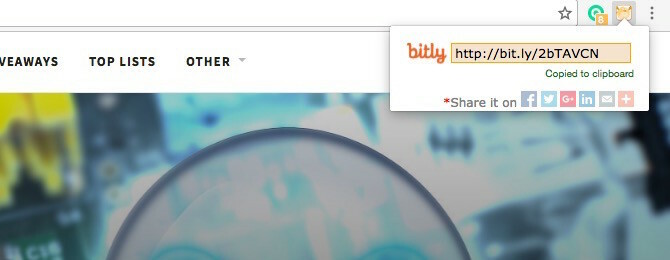 Extension Chrome Bit.ly