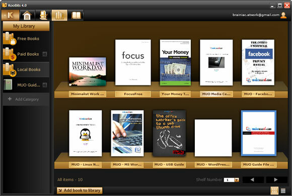 gérer la collection d'ebooks