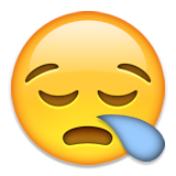 émoticône emoji fatigué fatigué