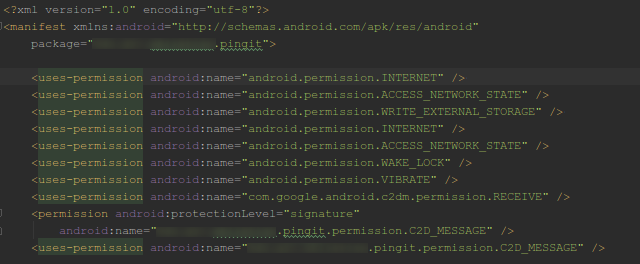 Autorisations de code Android