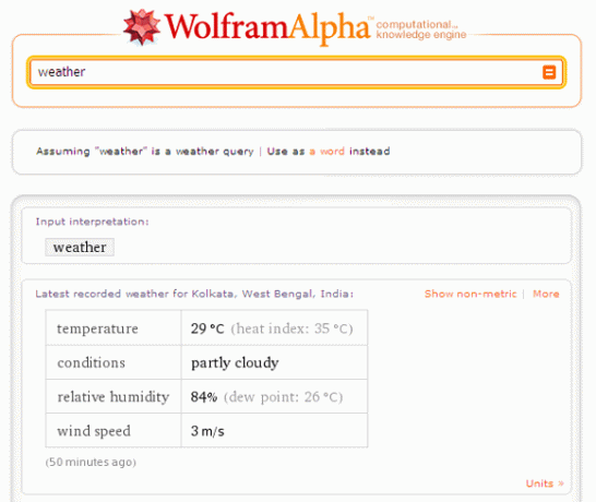 10 termes de recherche pour mettre Wolfram Alpha à bon escient au quotidien Wolfram Weather