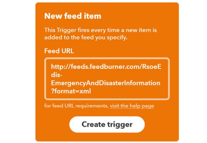 IFTTT nouveau déclencheur de flux RSS