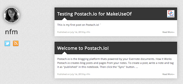 Transformez Evernote en plate-forme de blogs avec la capture d'écran Postach.io 2013 07 01 at 12