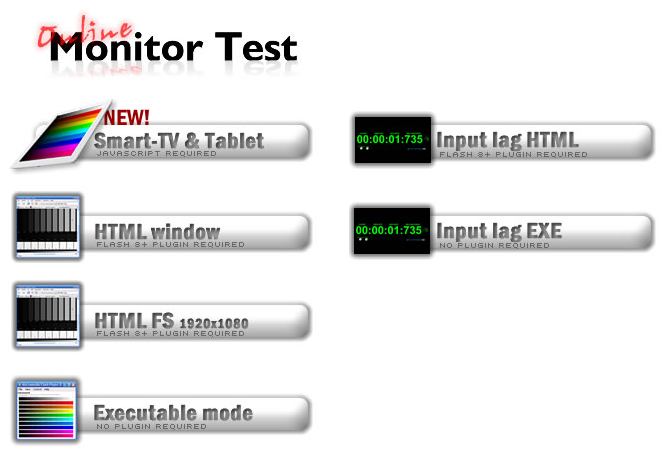 Menu Test du moniteur en ligne