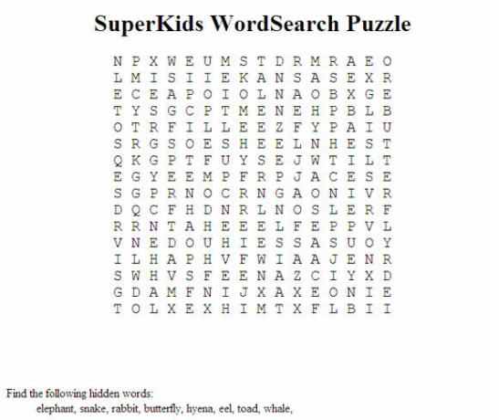 puzzles de recherche de mots