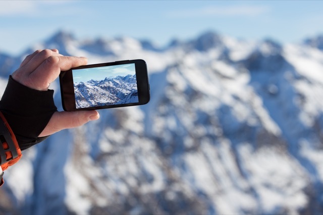 Photo de montagnes prise avec un smartphone