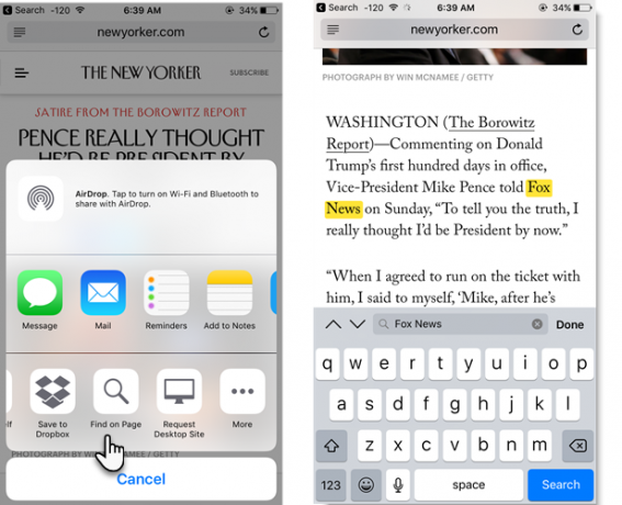 Comment rechercher du texte dans n'importe quel navigateur mobile Safari