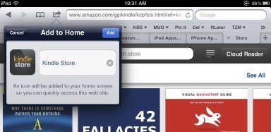 configuration de l'application Kindle sur iPad