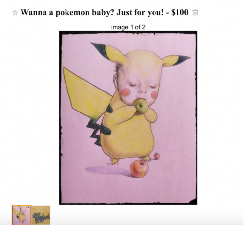 Publicité Pokemon Craft bizarre sur Craigslist