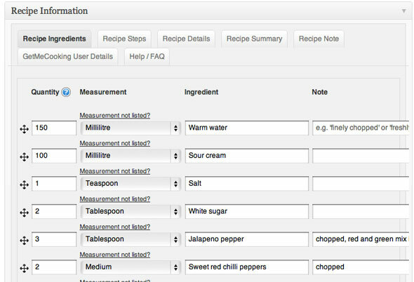 recette wordpress