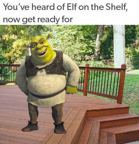 Elfe sur l'étagère Meme Shrek