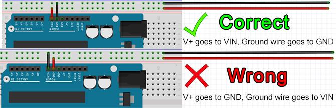 erreur arduino vin correct faux