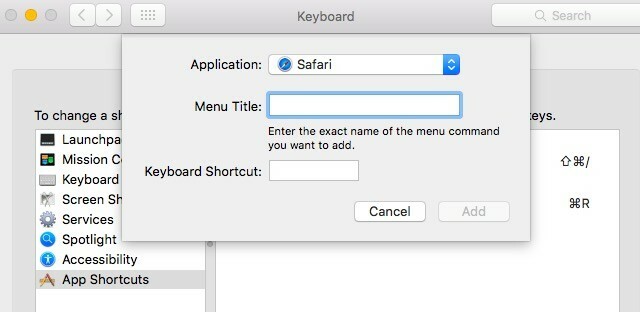 raccourcis clavier safari